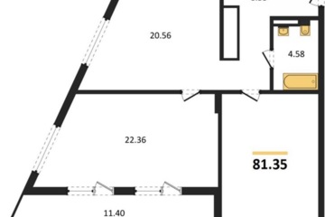 2-к квартира, 81,4 м², 6/7 эт.